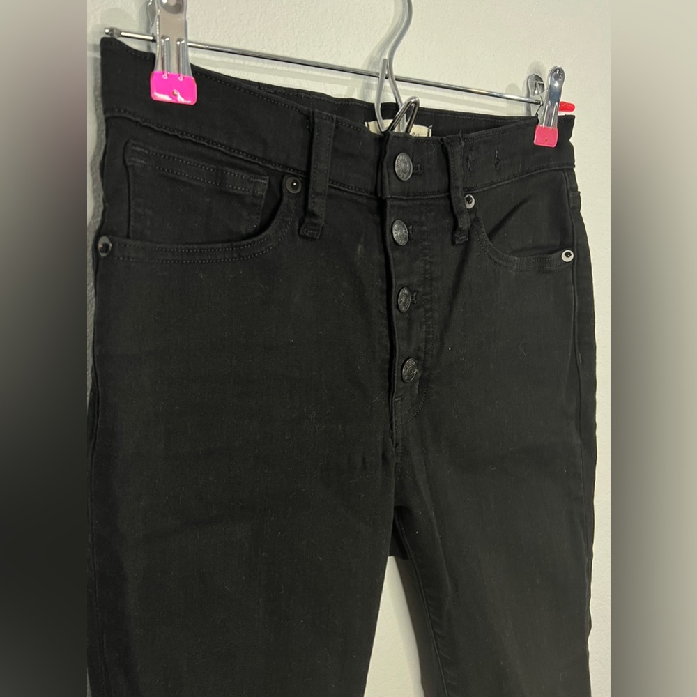 Madewell 9" Mid-Rise Skinny Jeans Hunter Green Size 27 Button Front